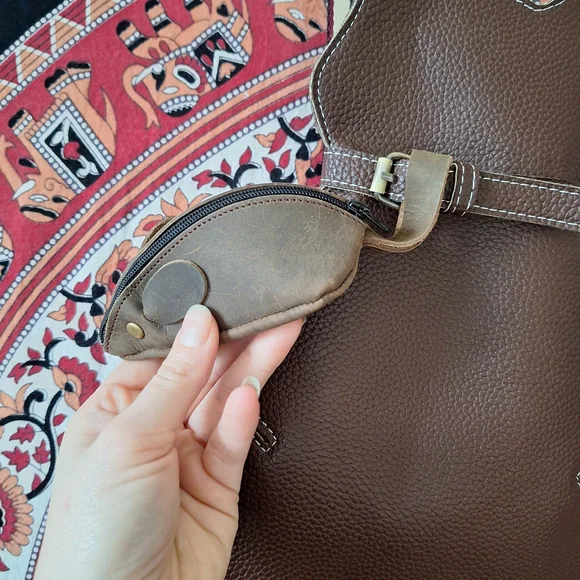 Cat Shaped Faux Leather Crossbody Sling Bag and Mouse Coin Purse Set - Picture 6 of 8